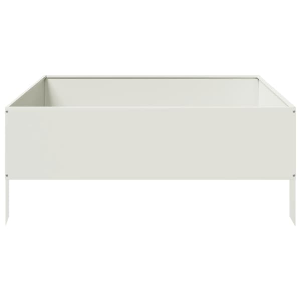 vidaXL Høybed hvit 100x100x25 cm stål