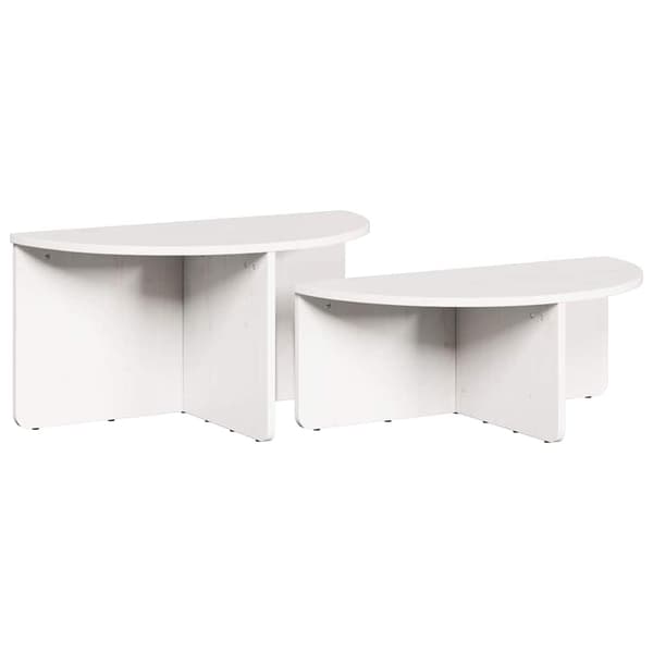 vidaXL Kaffeebord 2 pcs Vit Massiv furu