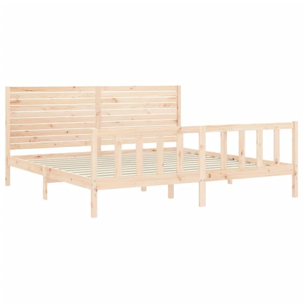 vidaXL Sengeramme med hodegavl Super King heltre