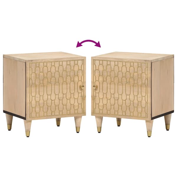 vidaXL Nattbord 2 stk 40x33x46 cm heltre mango