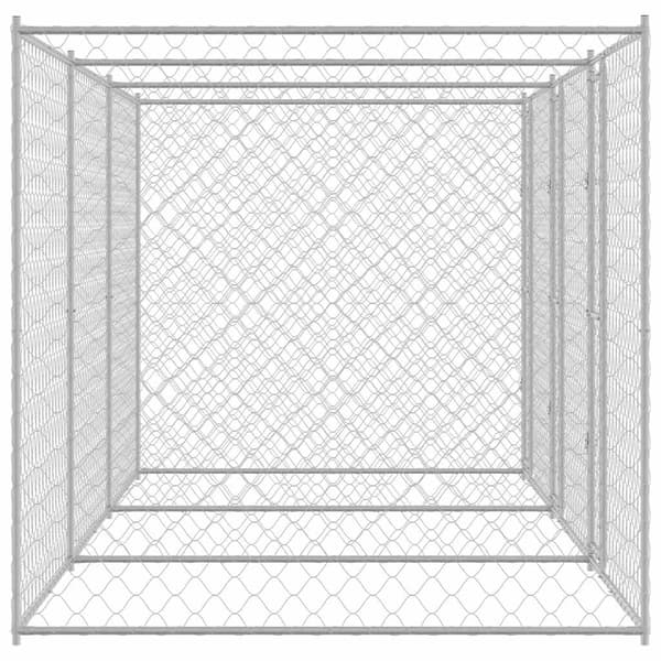 vidaXL Hundbur silver 600 x 200 x 200 cm Galvaniserat Stål