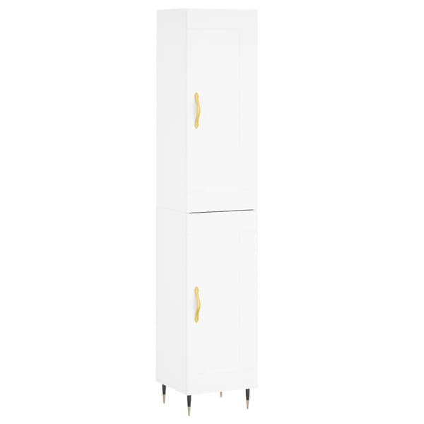 vidaXL Highboard hvit 34,5x34x180 cm konstruert tre