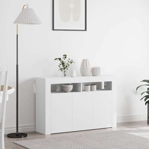 vidaXL Serviesskap Hvit 116 x 30 x 75 cm Konstruert tre