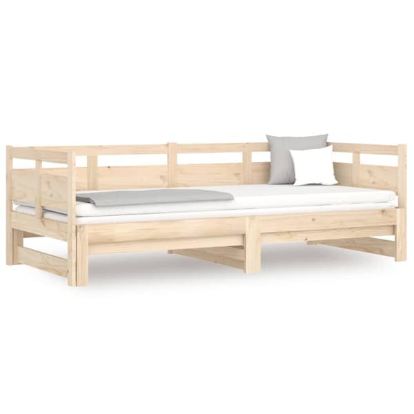 vidaXL Bäddsoffa massiv furu 2x(90x190) cm