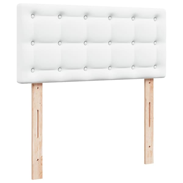 vidaXL Ramsäng med madrass vit 100x200 cm konstläder