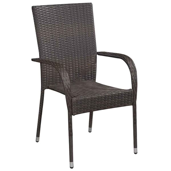 vidaXL Trädgårdsmöbelset 3 pcs Brun Pulverlackerat stål