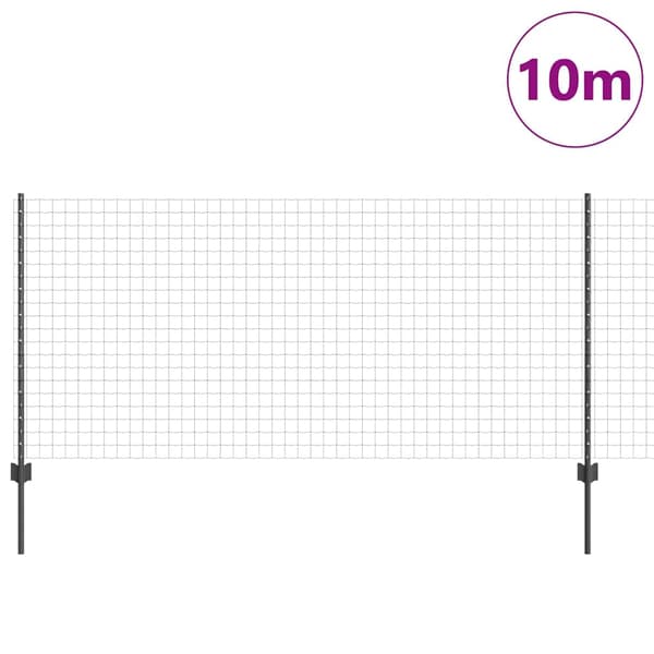 vidaXL Gjerde med innlegg. Grå 1 x 10 m Stål