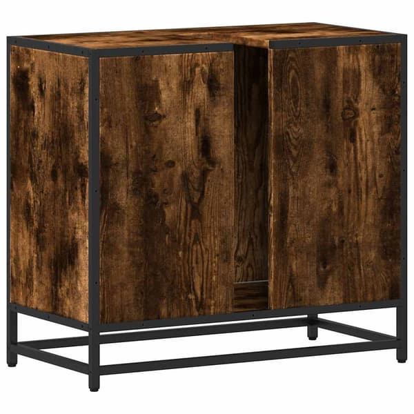 vidaXL Servantskap røkt eik 65x33x60 cm konstruert tre
