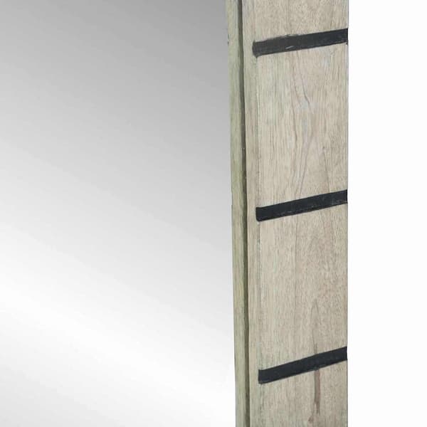 vidaXL Baderomsspeil Brun 70 x 50 x 2,5 cm Glass og solid mango tre