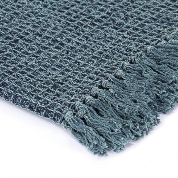 vidaXL Pledd bomull 125x150 cm indigoblå