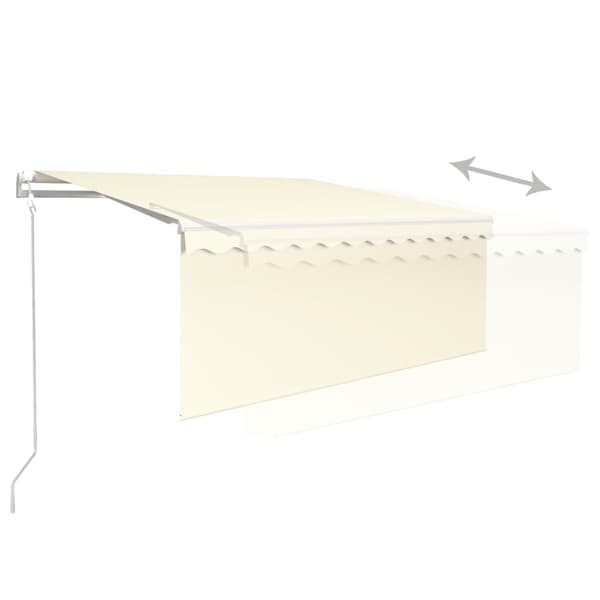 vidaXL Automatisk markis vindsensor rullgardin LED 3,5x2,5m gräddvit