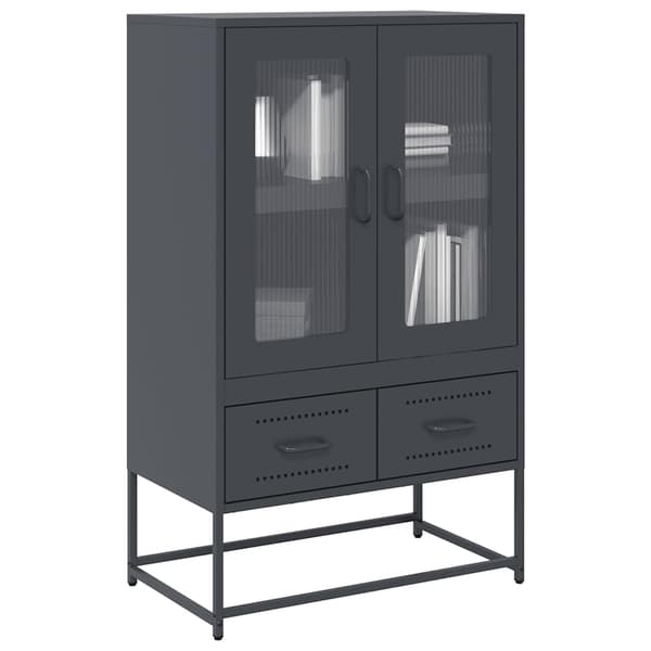 vidaXL Highboard antrasitt 68x39x111,5 cm stål