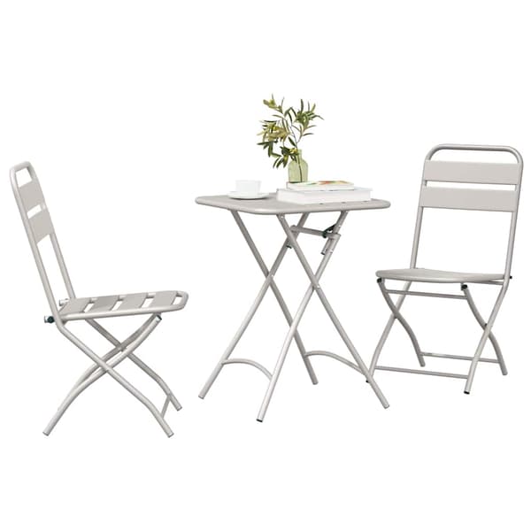 vidaXL Bistrosett 3 pcs Beige Stål