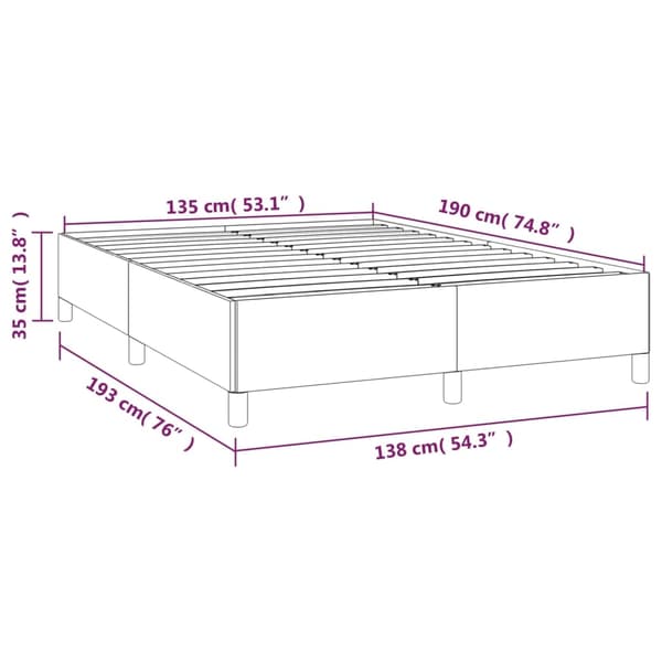 vidaXL Sengeramme lysegrå 135x190 cm Double stoff