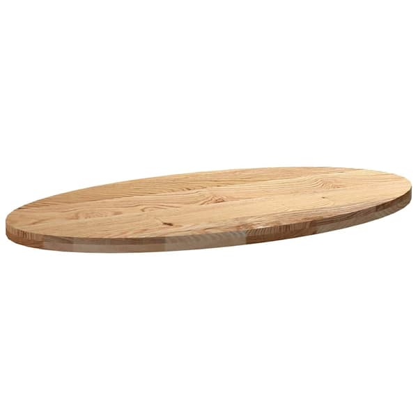 vidaXL Bordplate 120x60x4 cm oval heltre eik