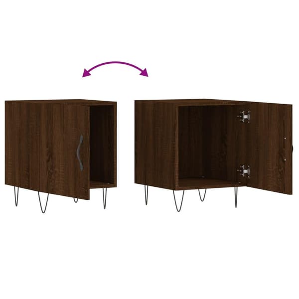 vidaXL Nattbord brun eik 40x40x50 cm konstruert tre