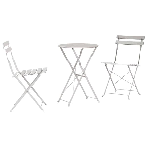vidaXL Sammenleggbart Bistrosett 3 pcs Beige Stål