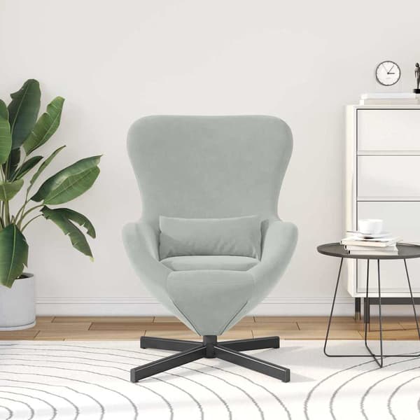 vidaXL Äggfåtölj Ljusgrå 63 x 73 x 90 cm Sammet