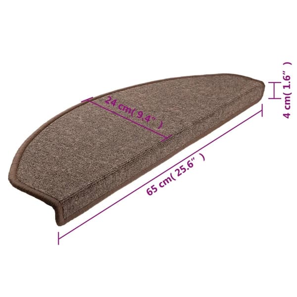 vidaXL Trappstegsmattor 10 st 65x24x4 cm kaffebrun