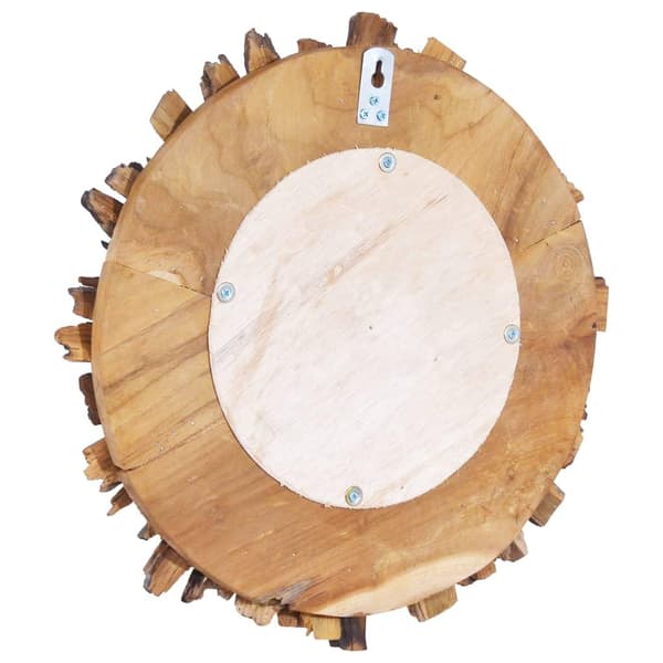 vidaXL Veggspeil 40 cm teak rund