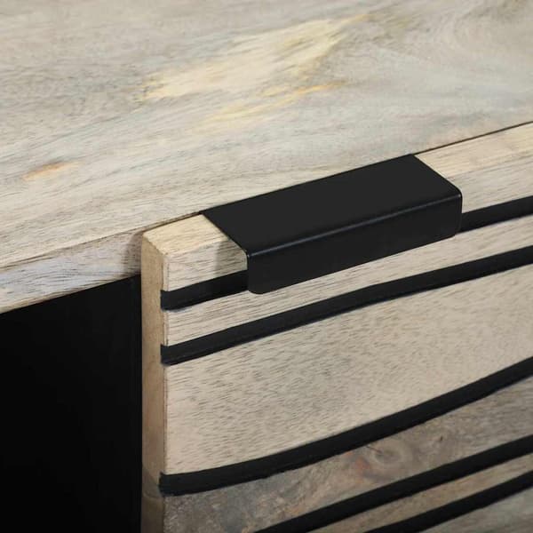 vidaXL Sideboard Hvit 80 x 33 x 75 cm heltre mango
