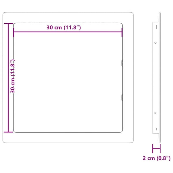 vidaXL Åtkomstpaneler Vit 30 x 30 cm ABS Plast