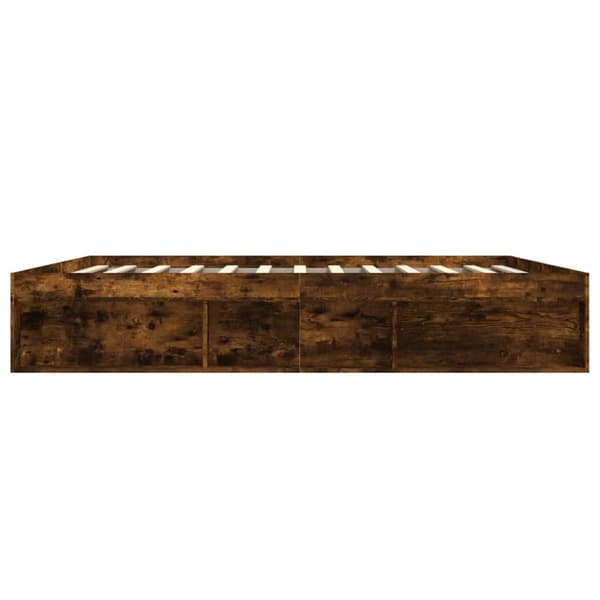 vidaXL Sengeramme røkt eik 200x200 cm