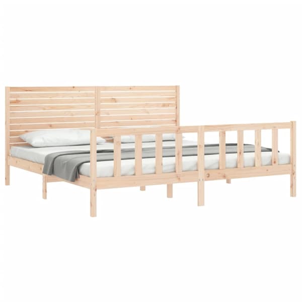 vidaXL Sengeramme med hodegavl Super King heltre