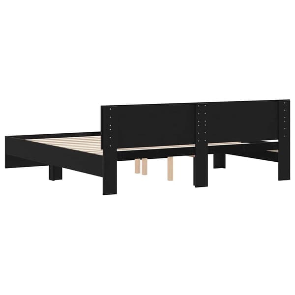 vidaXL Sengestel med hodegjerde Svart Eik 180 x 200 cm Konstruert tre