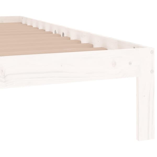 vidaXL Sengeramme hvit heltre 75x190 cm Small Single