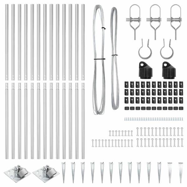 vidaXL Stängselstolpe 13 pcs Silver Stål