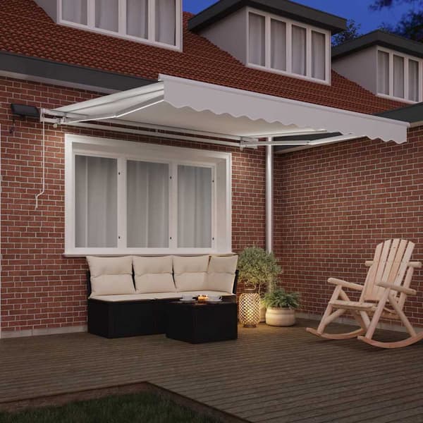 vidaXL Utfällbar markis Vit 300 x 250 cm Tyger och Stål
