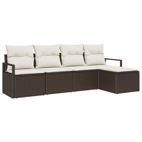 vidaXL Soffgrupp 5 delar Brun polyrotting
