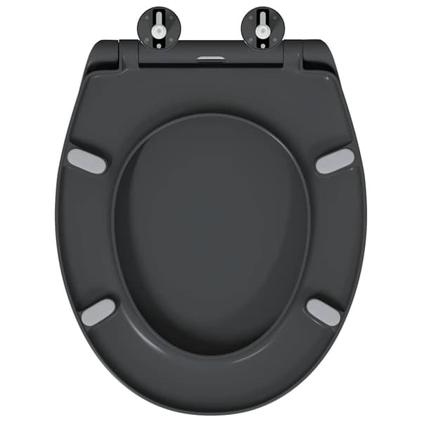 vidaXL Antracit Duroplast Standard Toalettsits Oval Samtida