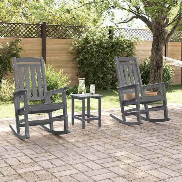 vidaXL Gungstol 2 pcs Ljusgrå 92 x 70 x 108 cm polyeten