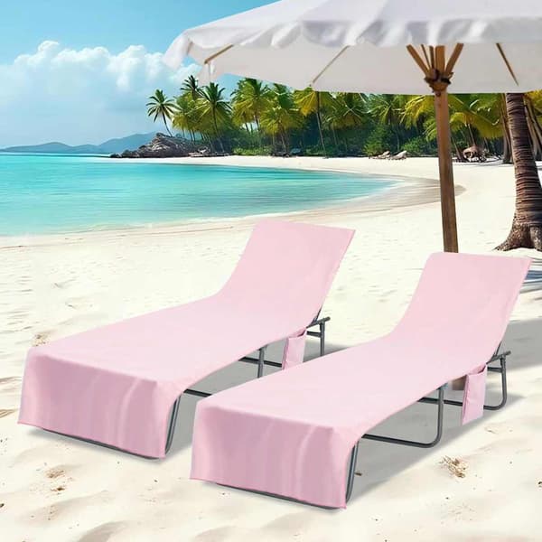 vidaXL Solstolshanddukar 2 st Rosa 210 x 75 cm Polyester och polyamid