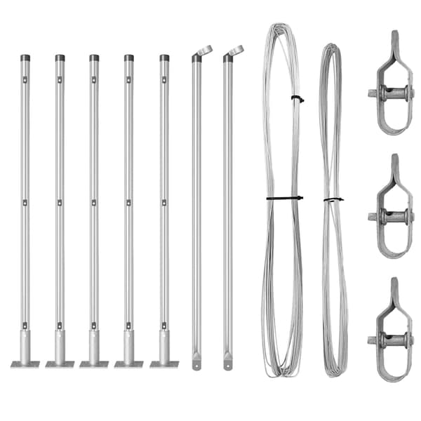 vidaXL Gjerdepåle 7 pcs sølv Stål