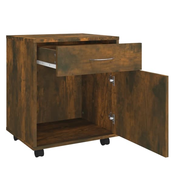 vidaXL Rulleskap røkt eik 45x38x54 cm konstruert tre