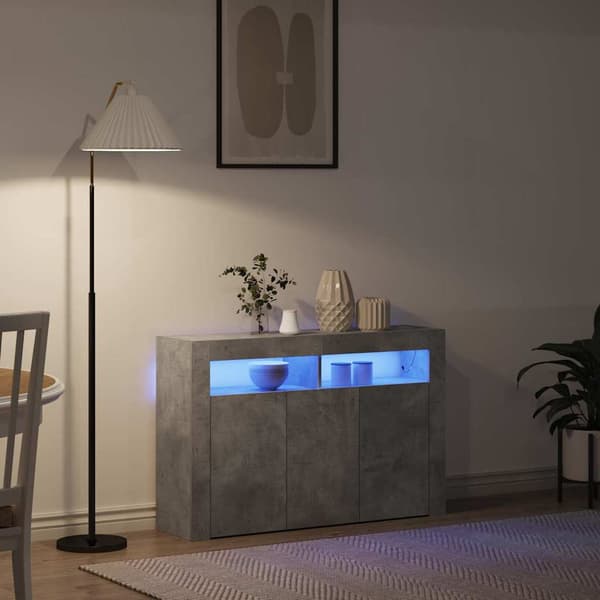 vidaXL Sideboard Betonggrå 116 x 30 x 75 cm Konstruerat trä