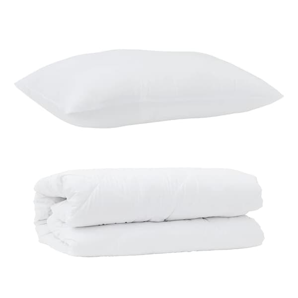 vidaXL Täckeset med kudde 2 pcs Vit Mikrofiber