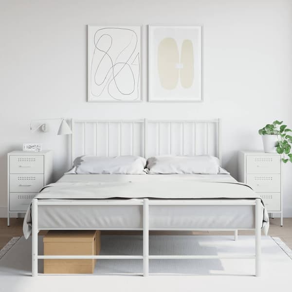 vidaXL Sängbord 2 st vit 36x39x68 cm stål