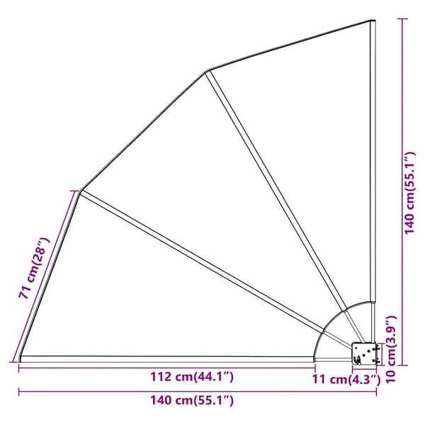 vidaXL Balkongskärm Svart 140 x 140 cm Polyester