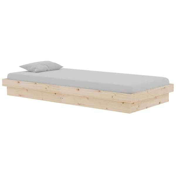 vidaXL Sängram massivt trä 90x190 cm