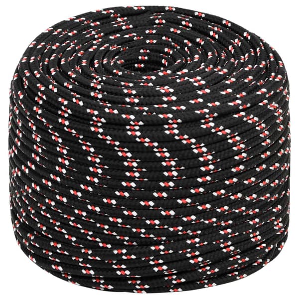 vidaXL Båttau svart 6 mm 250 m polypropylen