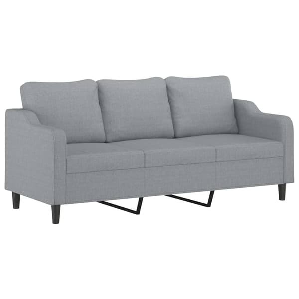 vidaXL Soffgrupp med kuddar 4 delar ljusgrå tyg