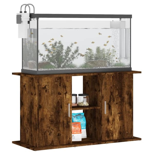 vidaXL Akvariumstativ røkt eik 101x41x58 cm konstruert tre
