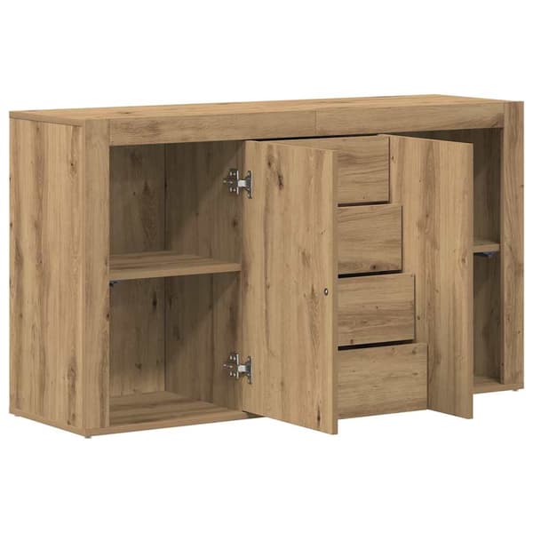 vidaXL Serviesskap Artisan Eik 120 x 36 x 69 cm Konstruert tre