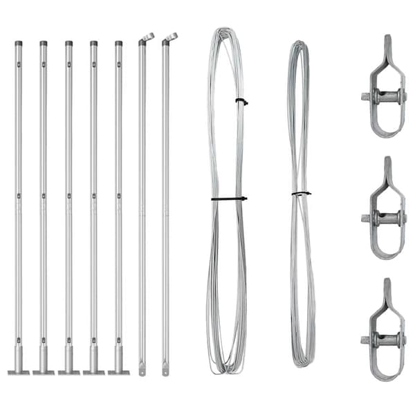 vidaXL Gjerdepåle 7 pcs sølv Stål