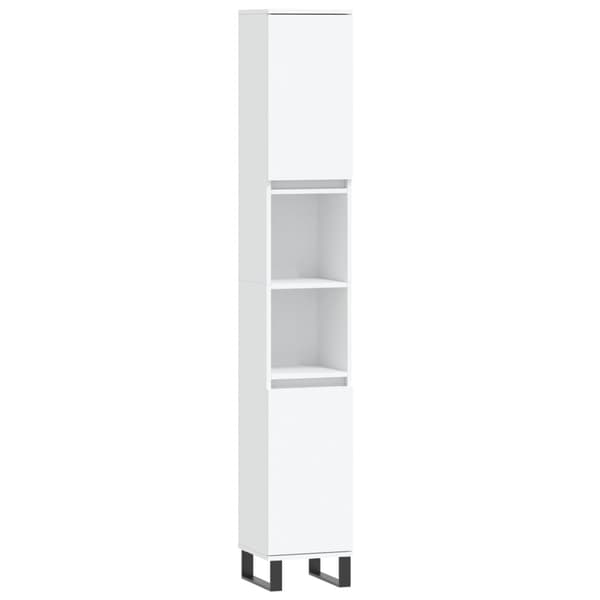 vidaXL Baderomsskap hvit 30x30x190 cm konstruert tre