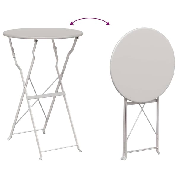 vidaXL Sammenleggbart Bistrosett 3 pcs Beige Stål